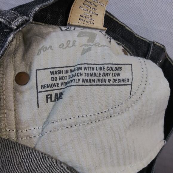 7 For All Mankind Black Flare Jeans - Picture 9 of 10